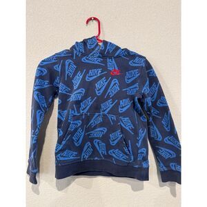 Nike Kids Blue Pullover Hoodie - Size Small